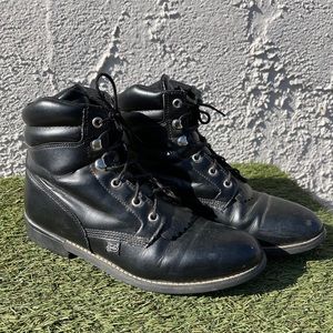 Justin Boots Leather Lace Up Combat Boots